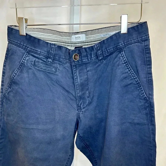 EDC Brand Size 32 Men’s Slim Fit Tactical Pants Trousers Navy Blue - Picture 4 of 14